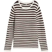 Tom Tailor Pullover castanho / branco