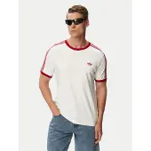 Adidas Originals Camisa 'DROP NEEDLE 3-STRIPES' vermelho cereja / branco