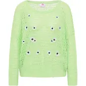 Mymo Pullover verde claro / preto / branco