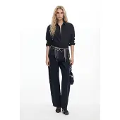 Desigual , Jeans retos pespontes, Preto, 42