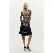 Desigual Vestido creme / oliveira / vermelho / preto