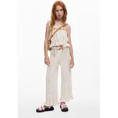 Desigual Calças azul claro / verde relva / rosa escurecido / offwhite