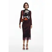 Desigual , Vestido midi multiposição, PoliÉSter, L
