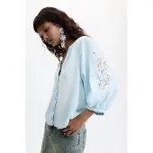 Desigual Blusa azul / mistura de cores