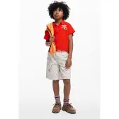 Desigual Calças ecru / azul / vermelho / branco
