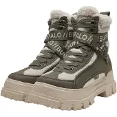 Buffalo Botim com fivela 'Aspha Com1' cáqui / offwhite