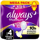 Always Platinum Ultra Secure Night Mega sanitary pads 30 pcs