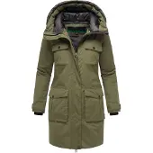 NAVAHOO Parka de inverno 'Eissturm 14' cinzento / oliveira / preto