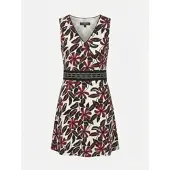 KOROSHI Vestido vermelho / preto / offwhite