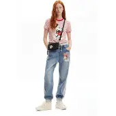 Desigual , Calças de ganga Jogger Mickey Mouse, Azul, S