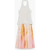 Desigual , Vestido longo degradê 2 em 1, PoliÉSter, Branco, L