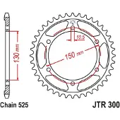JT ZĘBATKI Roda Dentada Traseira 525 Jtr300.48zbk Steel