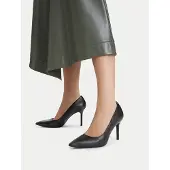 Ralph Lauren para mulher. 802P09032001 Sapatos de salto Lindella II de couro preto (41), 8 a 10cm, Nenhum, Casual, Clássico