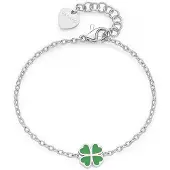 S`Agapõ Delicate steel Bracciale with four-leaf clover Click SCK260