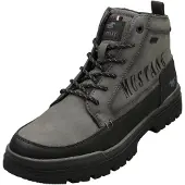 Mustang Botas com atacadores 'Peppin' cinzento escuro / preto