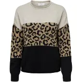 ONLY Pullover 'ONLJade' camelo / ecru / preto
