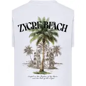 Mister tee Camisa 'Zycre Beach' castanho claro / verde / preto / branco