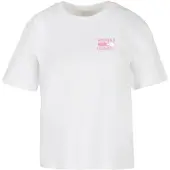 Miss Tee Camisa 'Weekend Loading' cor-de-rosa / branco