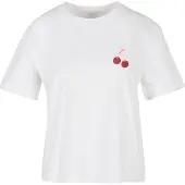 Miss Tee Camisa 'Sweet Cherie Stamp' ameixa / borgonha / branco