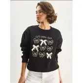 Bianco Lucci Sweatshirt creme / preto