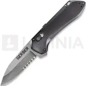 Gerber Navalha Highbrow Pivot Lock A/O Gray, faca serrilhada