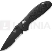 Benchmade Navalha Mini Griptilian, botão, preto, faca serrilhada