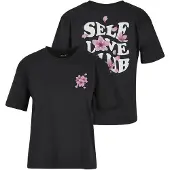 Miss Tee Camisa 'Self Love Club' cor-de-rosa / rosa escurecido / preto / branco