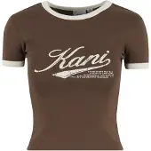 Karl kani Camisa 'Varsity' bege claro / chocolate