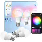 Philips Lâmpada LED inteligente Hue E27 A60, 8 W, RGB CCT, conjunto de 3