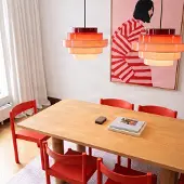 Aldex Candeeiro suspenso Filo, vermelho, Ø 28 cm, vidro