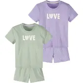 Buffalo Pijama verde claro / roxo