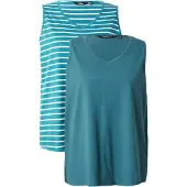 Ulla Popken Top verde / esmeralda / branco