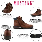 Mustang Bota com atacadores conhaque