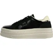 Armani Exchange Sapatilhas baixas ecru / preto