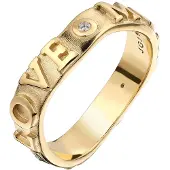 Elli Anel 'LOVE' ouro / transparente