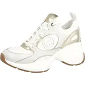Michael Kors Sapatilhas baixas 'ZUMA' ouro / cinzento claro / branco