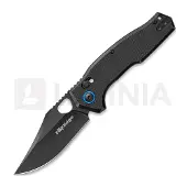 Fox Edge Navalha Crew Clip Point - Blackwash - G10, preto