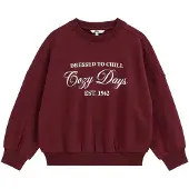 We fashion Sweatshirt vermelho vinho / branco