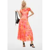 Desigual Vestido salmão / rosé / vermelho fogo