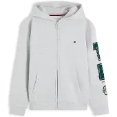 Tommy Hilfiger Casaco em moletão cinzento claro / verde escuro