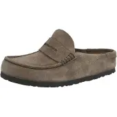 Birkenstock para mulher. 1029712 Mocassins de Couro Naples Wrapped (Ajuste Estreito) castanho (37), Marrom, Plano, Camurça, Nenhum, Casual