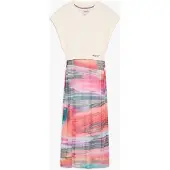 Desigual Vestido azul pastel / cinzento escuro / rosa claro / vermelho florescente