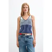 Desigual Top de malha navy / azure / menta