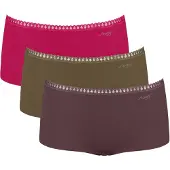 Sloggi Hipster castanho / verde / rosa