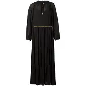 Michael Kors para mulher. MT683L17R3 Vestido longo com decote amarrado smock preto (XS), Casual, Sapatos de Festa, Manga comprida, Polister