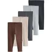 Next Leggings estuque / chocolate / cinzento escuro / preto
