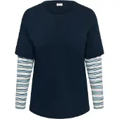 KAFFE CURVE Camisa ' KClorinda' azul noturno / azul claro / branco