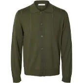 Selected Casaco de malha 'SLMTRAY' verde escuro