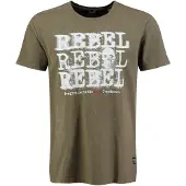 Key Largo Camisa 'KLRebel' cáqui / branco