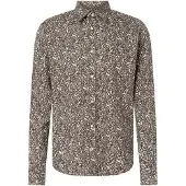 JOOP! Camisa 'Hanson26' ecru / castanho claro / castanho escuro